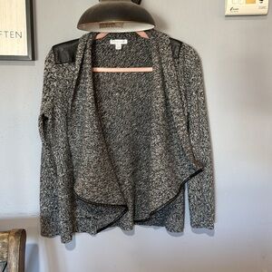 Gray and Black Open Front Cardigan Size Small